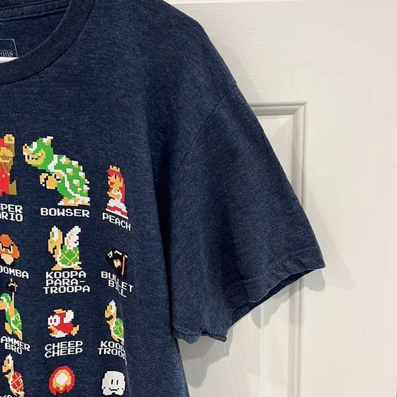 Vintage Super Mario Bros. Graphic T-Shirt Nintendo Large Blue EUC Unisex - Picture 6 of 7